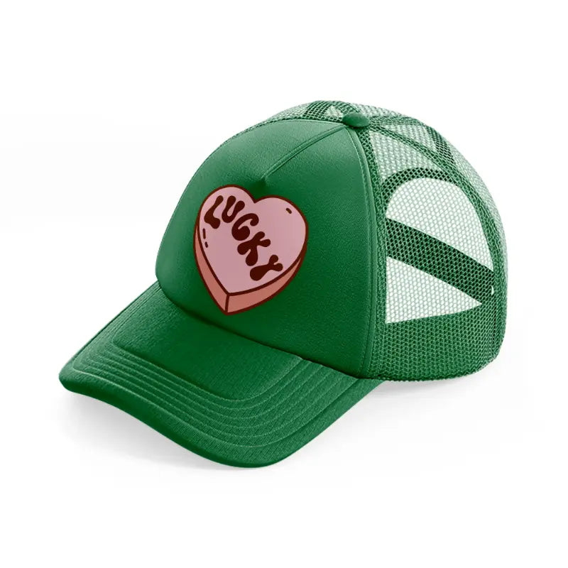 lucky heart-green-trucker-hat