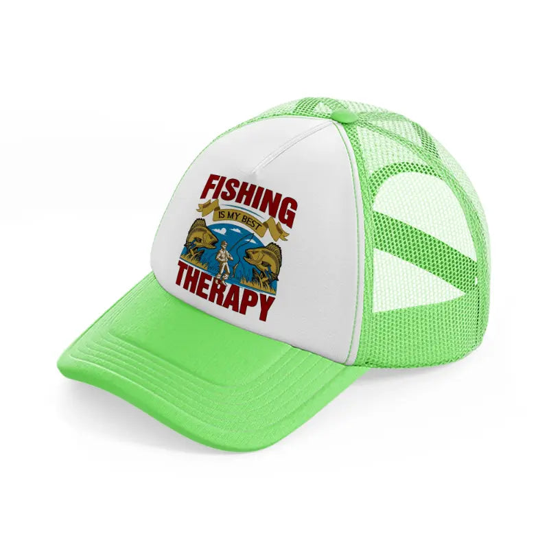 fishing is my best therapy-lime-green-trucker-hat