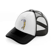 golf player sign-black-and-white-trucker-hat