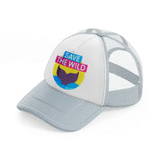 save the wild (1) grey trucker hat