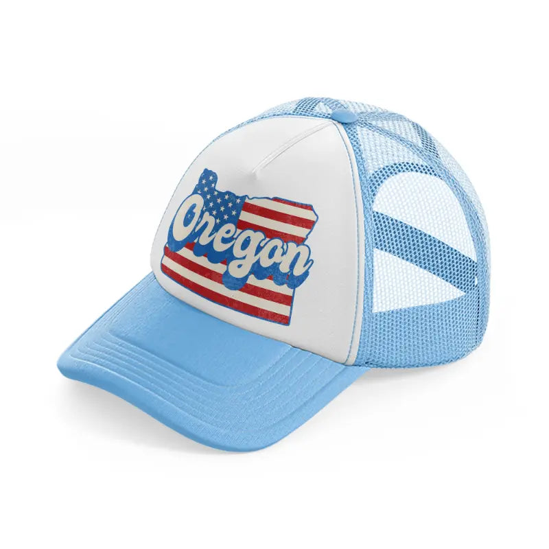 oregon flag sky blue trucker hat