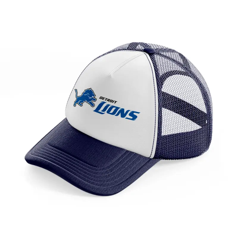 detroit lions logo-navy-blue-and-white-trucker-hat