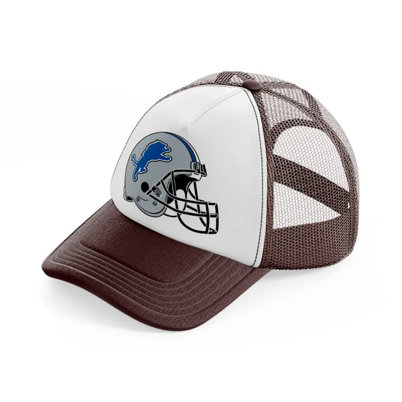 detroit lions helmet-brown-trucker-hat