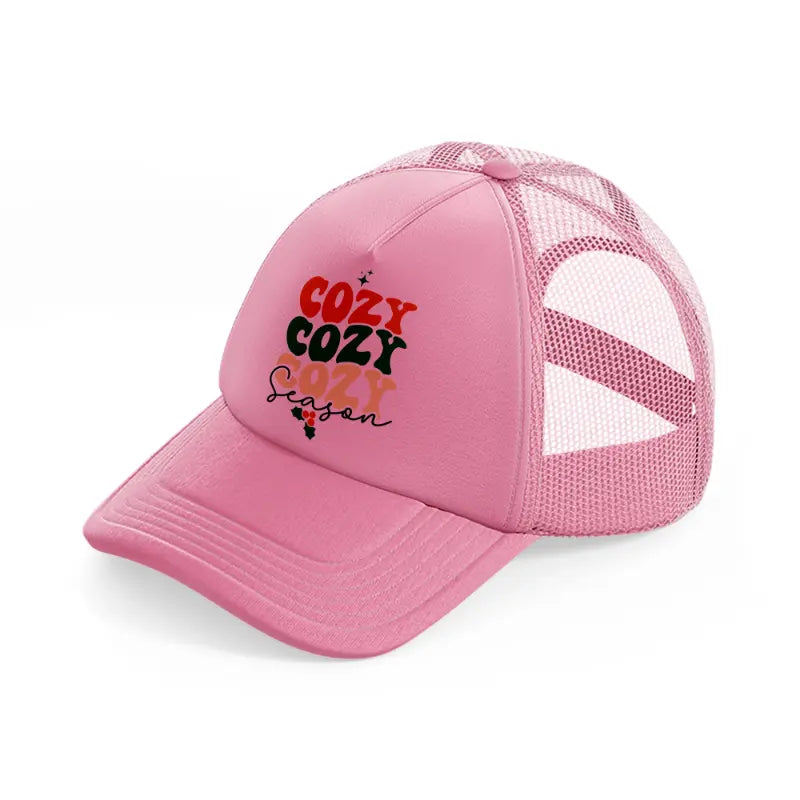 cozy season-pink-trucker-hat
