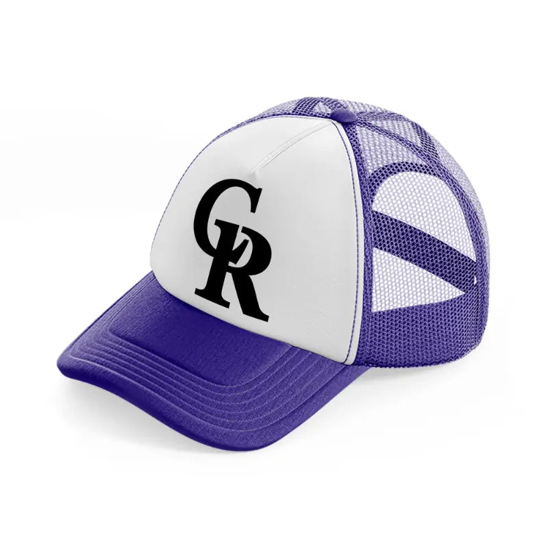 colorado rockies black and white-purple-trucker-hat