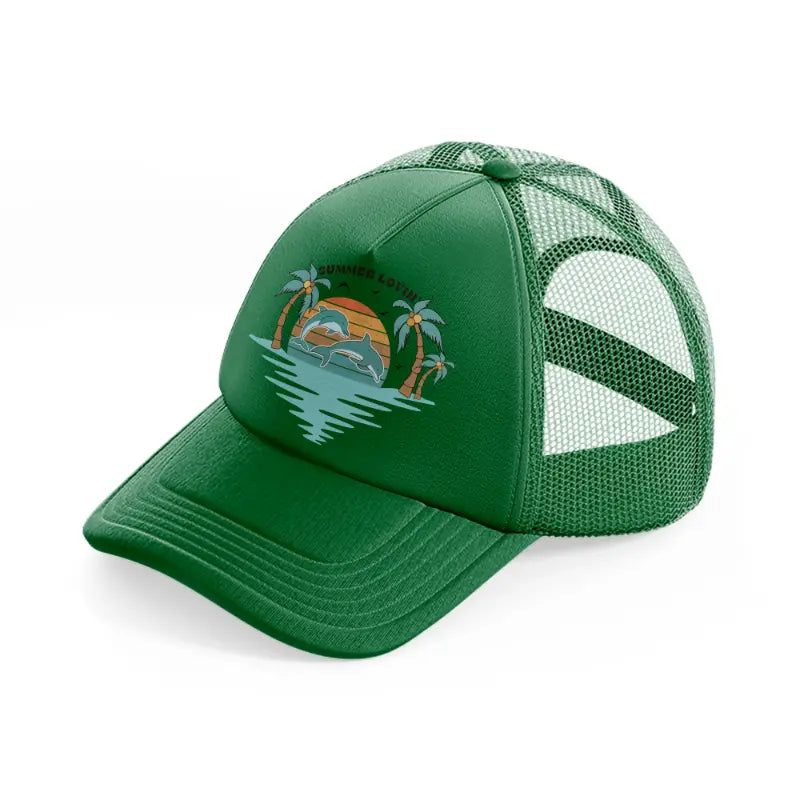 summer lovin dolphins-green-trucker-hat