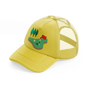 golf field trees-gold-trucker-hat