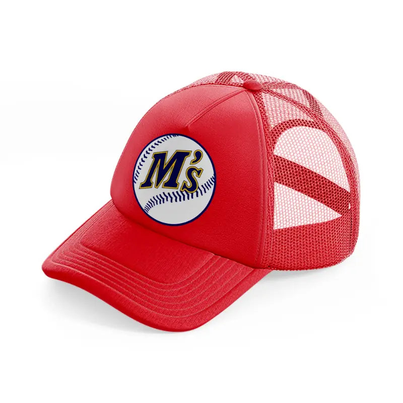seattle mariners ball-red-trucker-hat