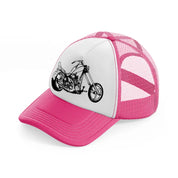 harley davidson bike-neon-pink-trucker-hat