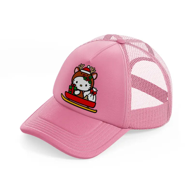 hello kitty raindeer-pink-trucker-hat