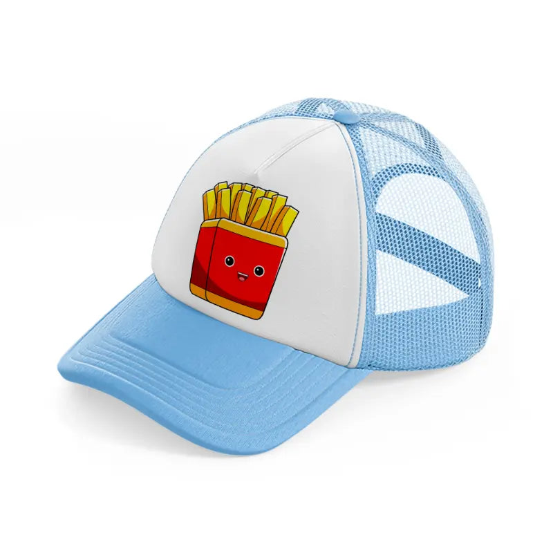 french fries sky blue trucker hat