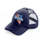 nevada flag navy blue trucker hat