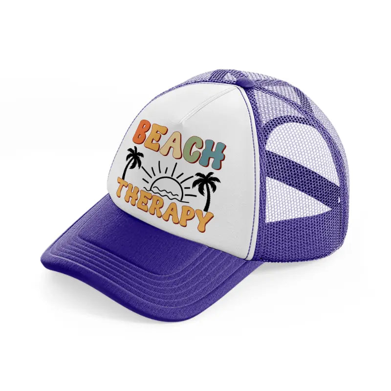 beach therapy-purple-trucker-hat