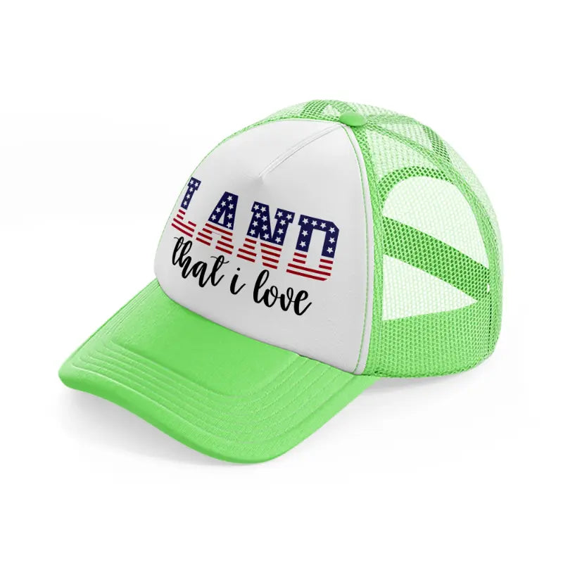 land that i love-01-lime-green-trucker-hat