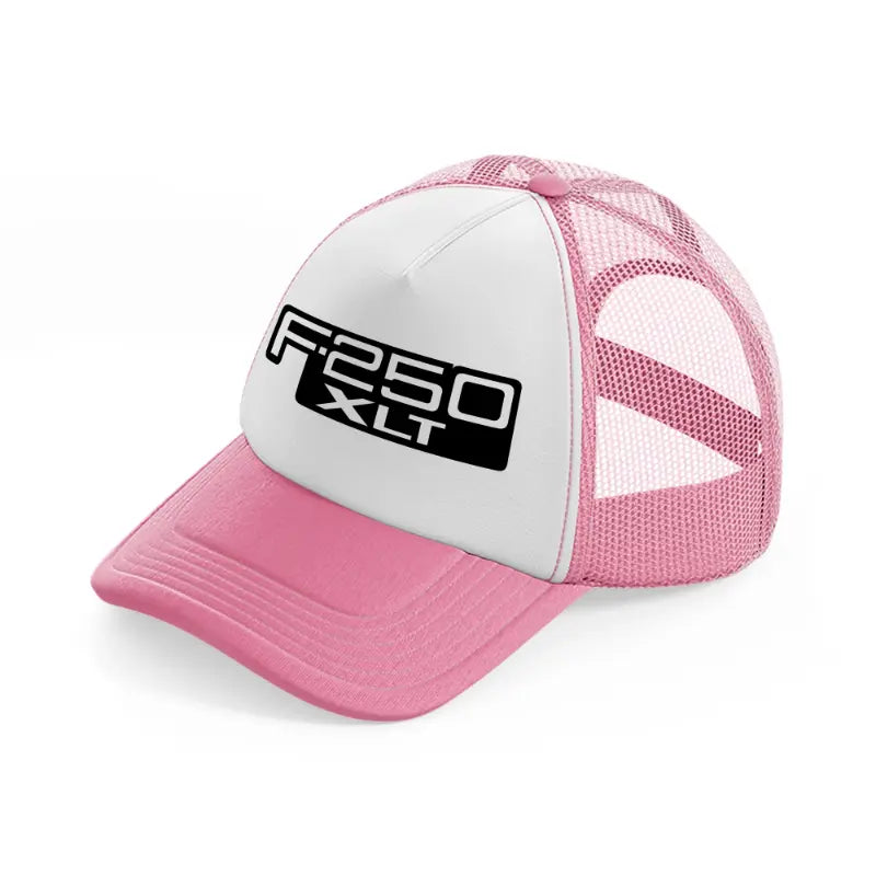f.250 xlt-pink-and-white-trucker-hat
