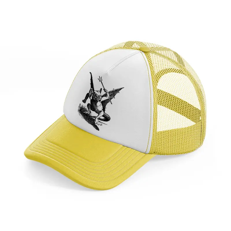 devil-yellow-trucker-hat