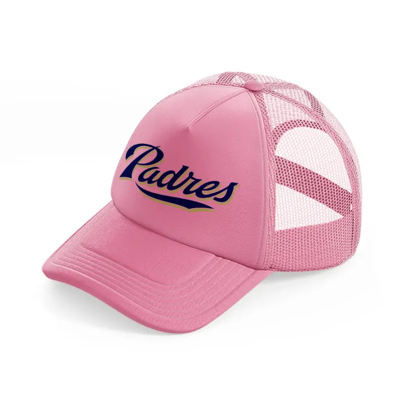 padres logo-pink-trucker-hat
