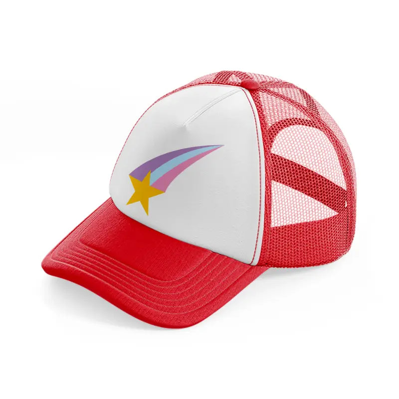 shooting star red and white trucker hat