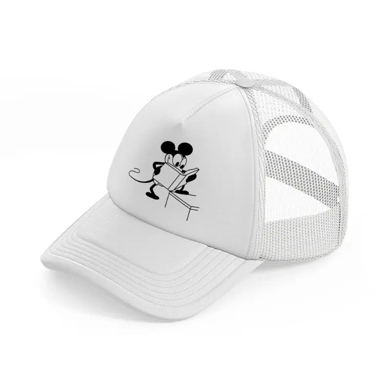 mickey book-white-trucker-hat