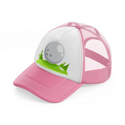 golf ball white-pink-and-white-trucker-hat