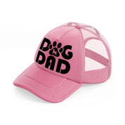 dog dad paw pink trucker hat