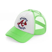 atlanta braves circle-lime-green-trucker-hat