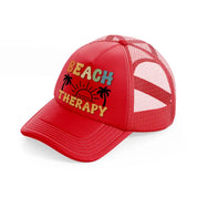 beach therapy-red-trucker-hat