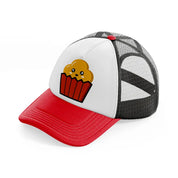 cupcake red and black trucker hat