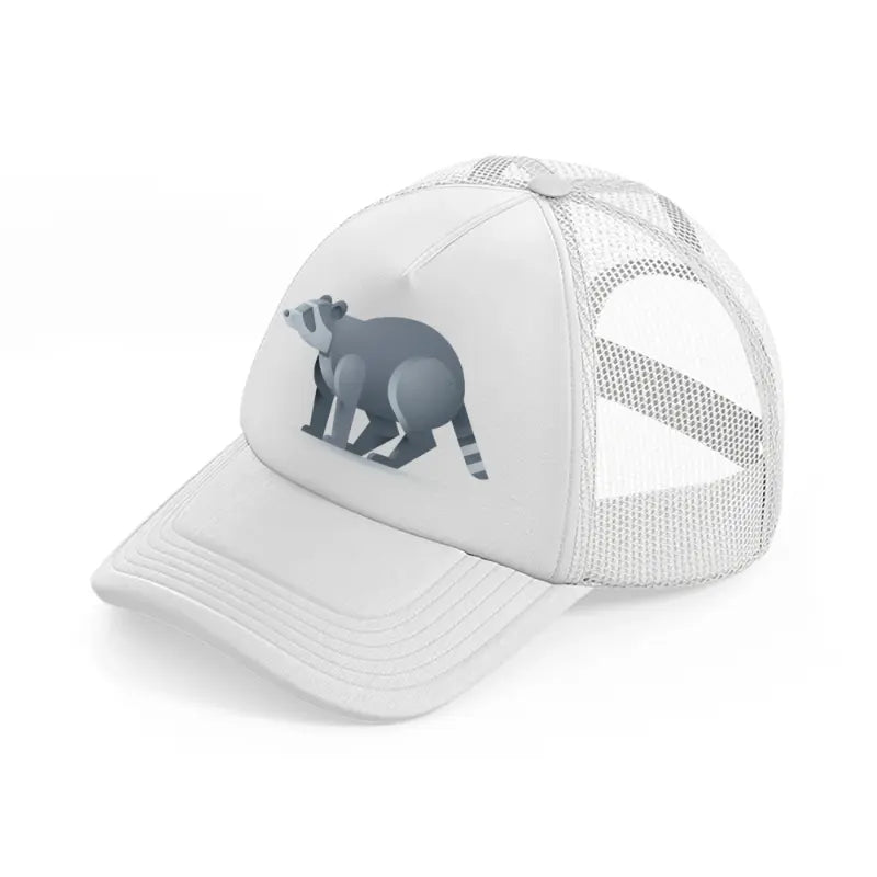 014 raccoon white trucker hat