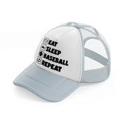 eat sleep baseball repeat-grey-trucker-hat