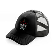 pirates skull mascot anchor black trucker hat