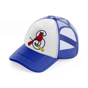st louis cardinals bird emblem-blue-and-white-trucker-hat