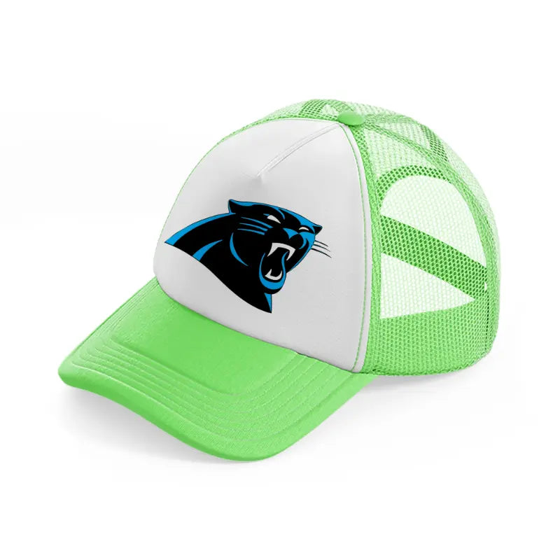 carolina panthers face-lime-green-trucker-hat