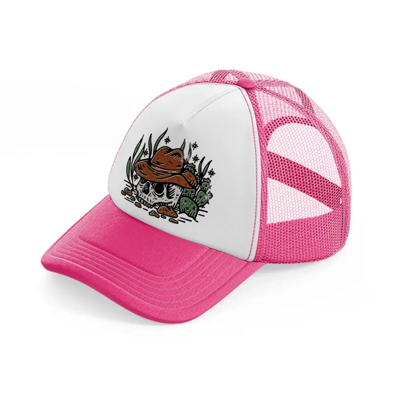 western boho-neon-pink-trucker-hat