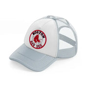 boston red sox retro badge-grey-trucker-hat