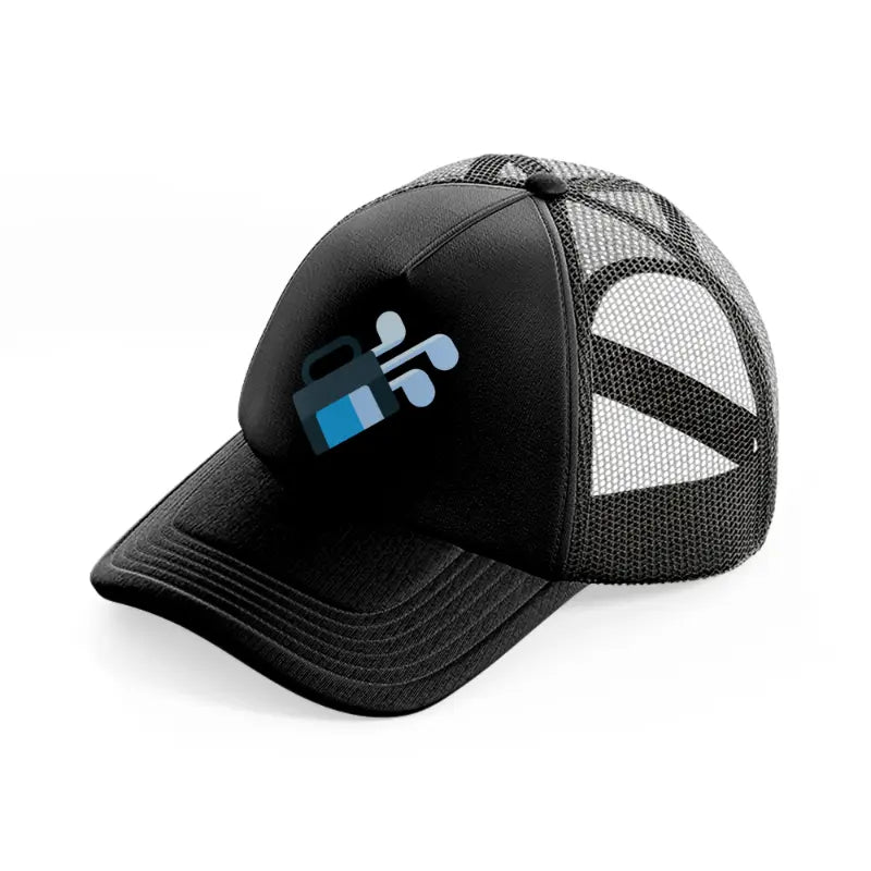 golf bag blue-black-trucker-hat