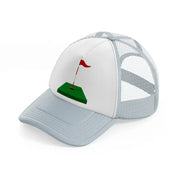 red flag cartoon-grey-trucker-hat