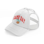 football game day vibes-white-trucker-hat
