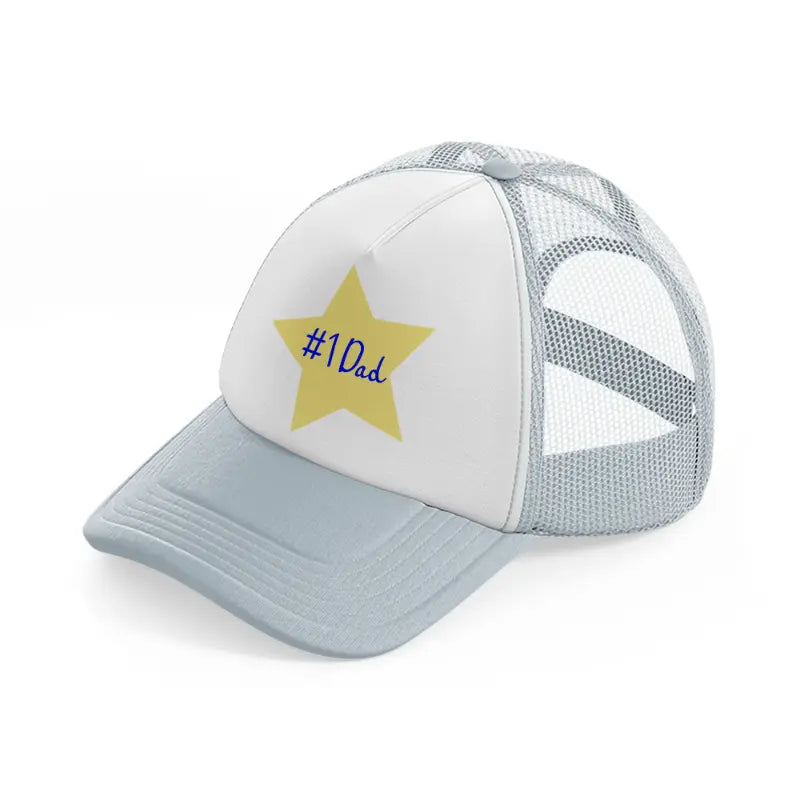 #1 dad-grey-trucker-hat