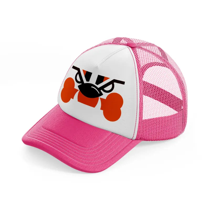 cleveland browns minimalistic-neon-pink-trucker-hat