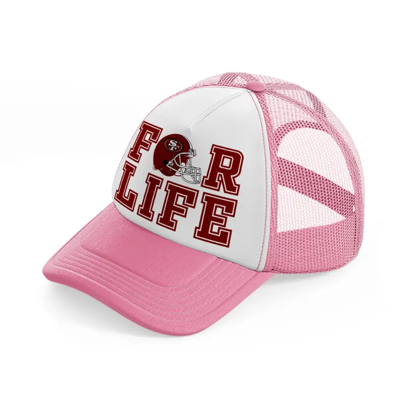 49ers for life-pink-and-white-trucker-hat