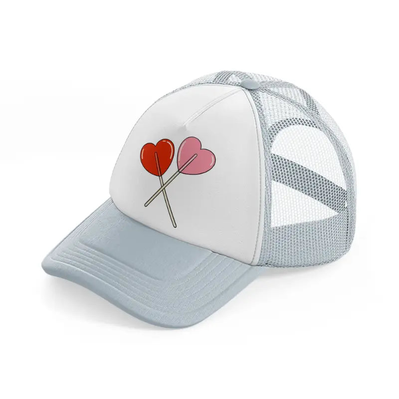 heart shaped lollipop-grey-trucker-hat