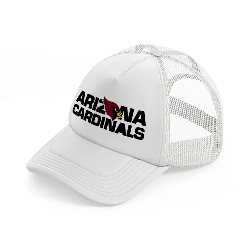arizona cardinals text with logo-white-trucker-hat
