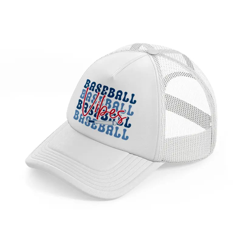 baseball vibes baseball-white-trucker-hat