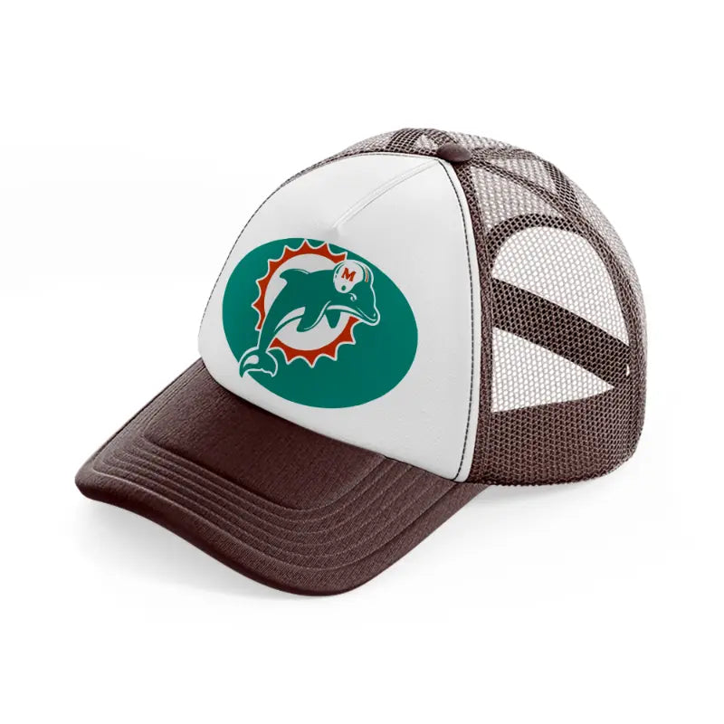 miami dolphins classic-brown-trucker-hat