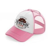 organic farming the red barn farm-pink-and-white-trucker-hat