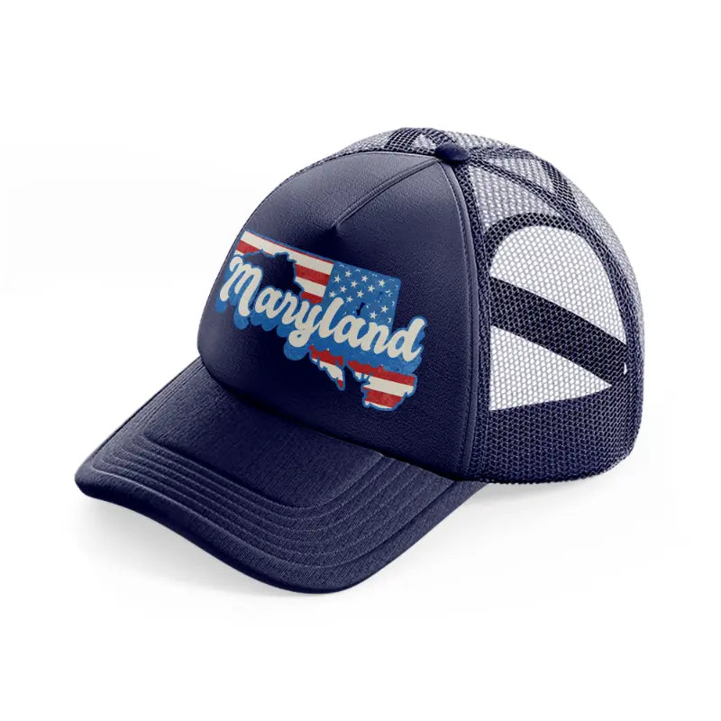 maryland flag navy blue trucker hat