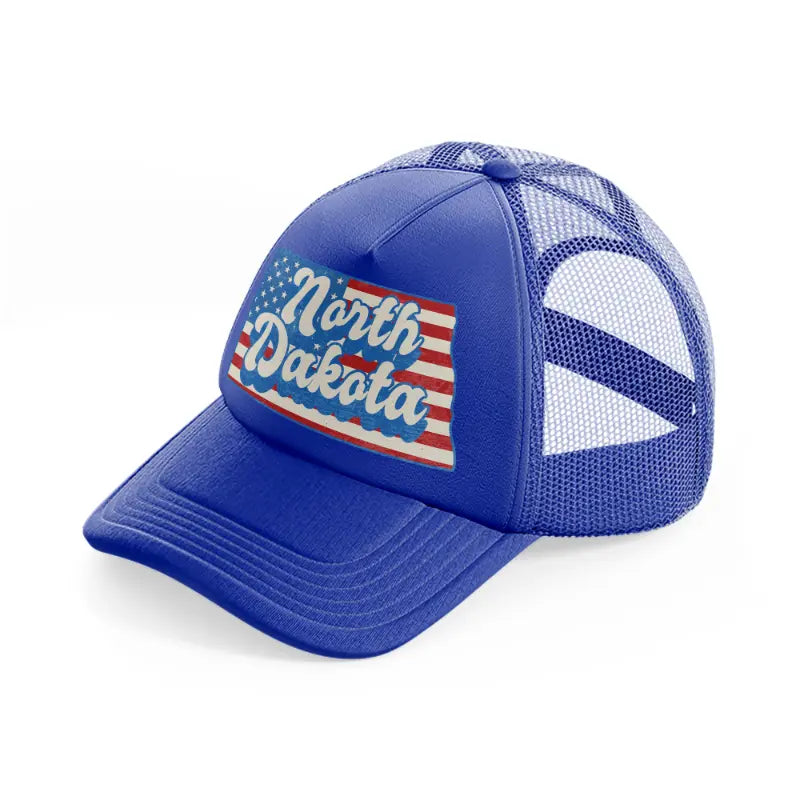 north dakota flag-blue-trucker-hat