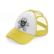 skull & bones-yellow-trucker-hat