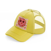 kissing smiley-gold-trucker-hat